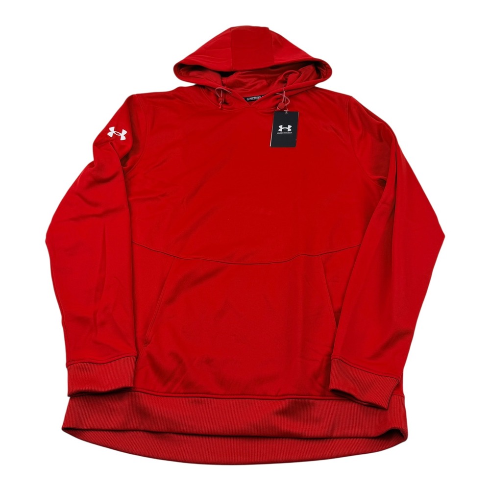 Under Armour Mens Storm Fleece Hoodie Red Hooded Active Sweatshirt Large 1370379 - Picture 2 of 11